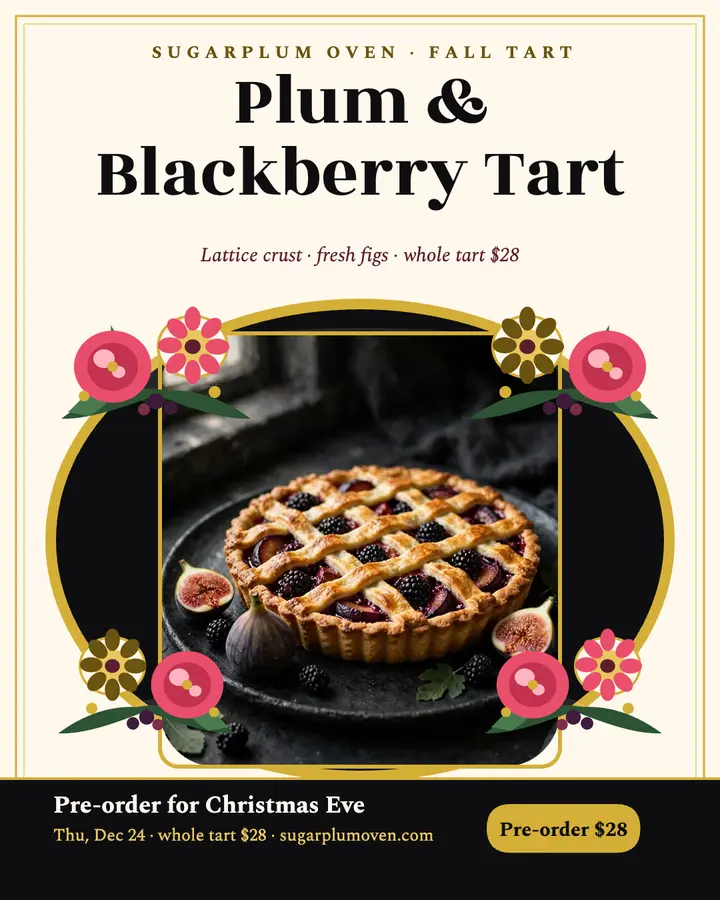 Sugarplum plum tart lacquer tray post template