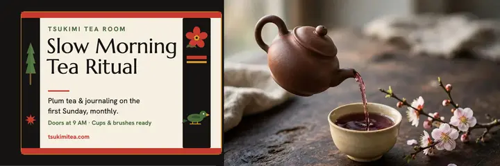 Slow Morning Tea Ritual header template