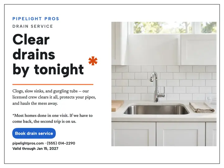 Pipelight Pros drain promise slide template