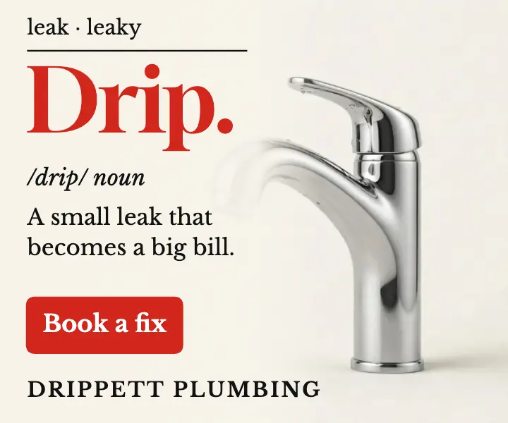Plumber leak repair ad, dictionary entry: plumber display ad template