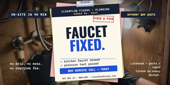 Clearflow faucet repair docket post template