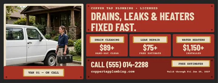 Copper Tap drawer menu cover template