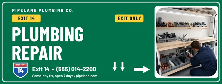 Pipelane plumber highway exit cover template