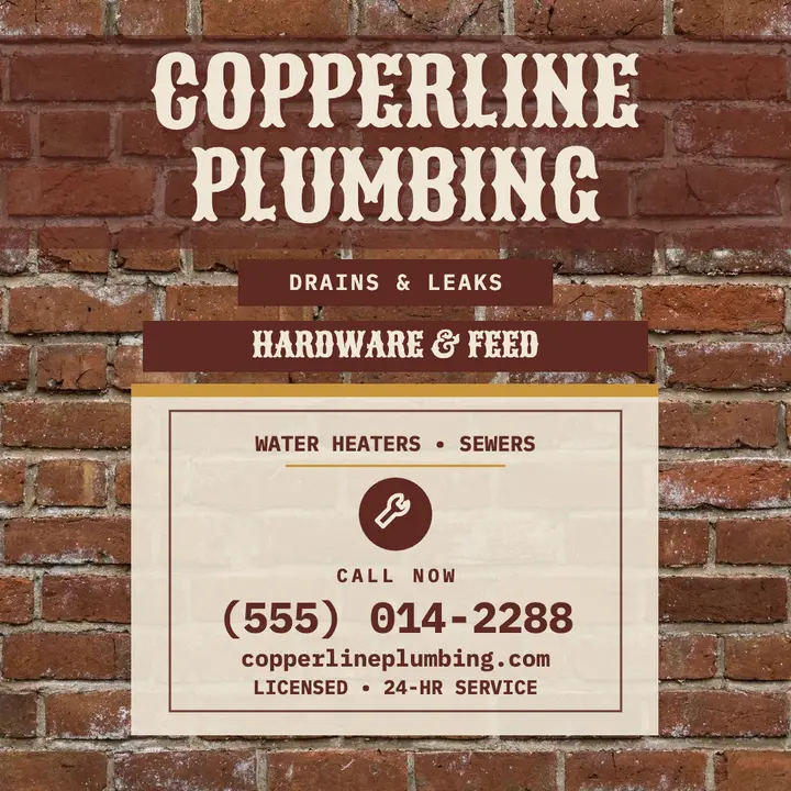 Copperline Plumbing ghost sign promo: plumber promo post template