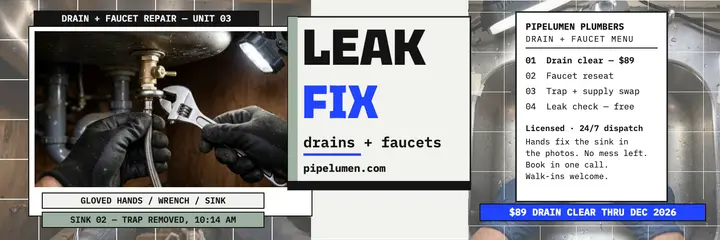 Pipelumen drain and faucet grid header template