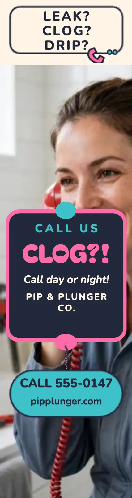 Pip and Plunger 24-hour plumber hotline ad template