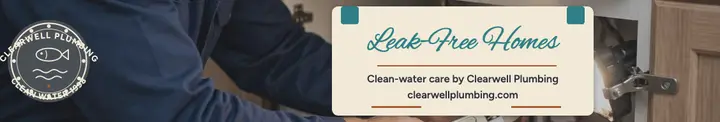 Clearwell Plumbing LinkedIn cover, leak-free homes: plumber linkedin cover template