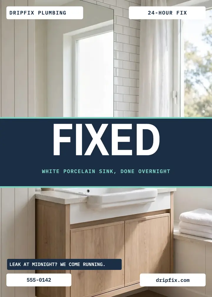 Dripfix 24-hour plumber night invite: plumber invitation template