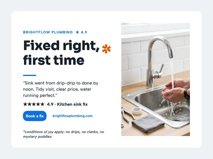 Brightflow plumbing promise review slide: plumbing review slide template
