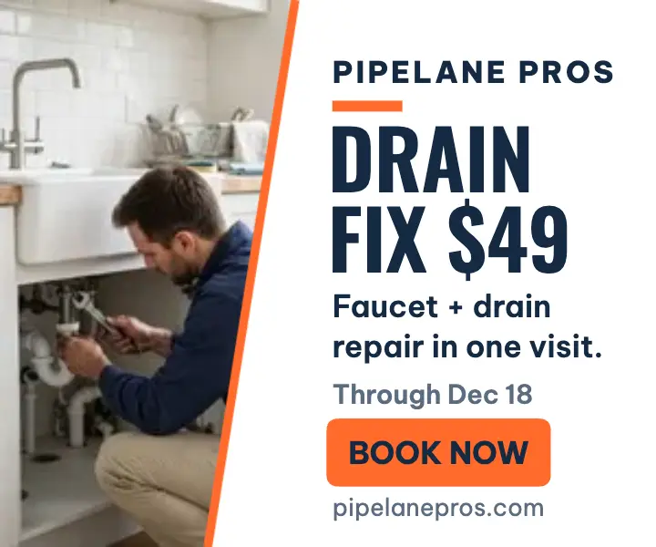 Pipelane Pros drain repair promo ad template