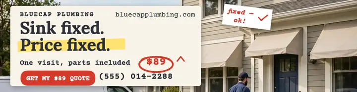 Bluecap Plumbing fixed quote billboard template