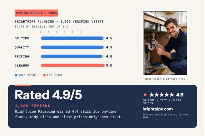 Brightpipe review scores postcard template