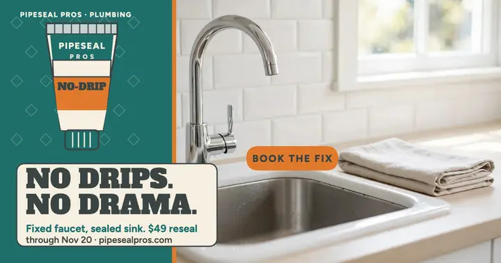 Pipeseal Pros no-drip sealant promo template