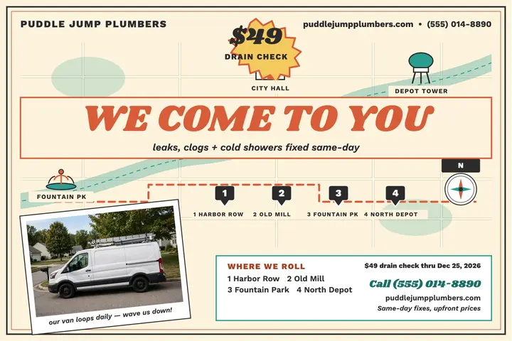 Puddle Jump service map postcard template