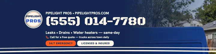 Pipelight Pros plumber van banner: plumber shop banner template