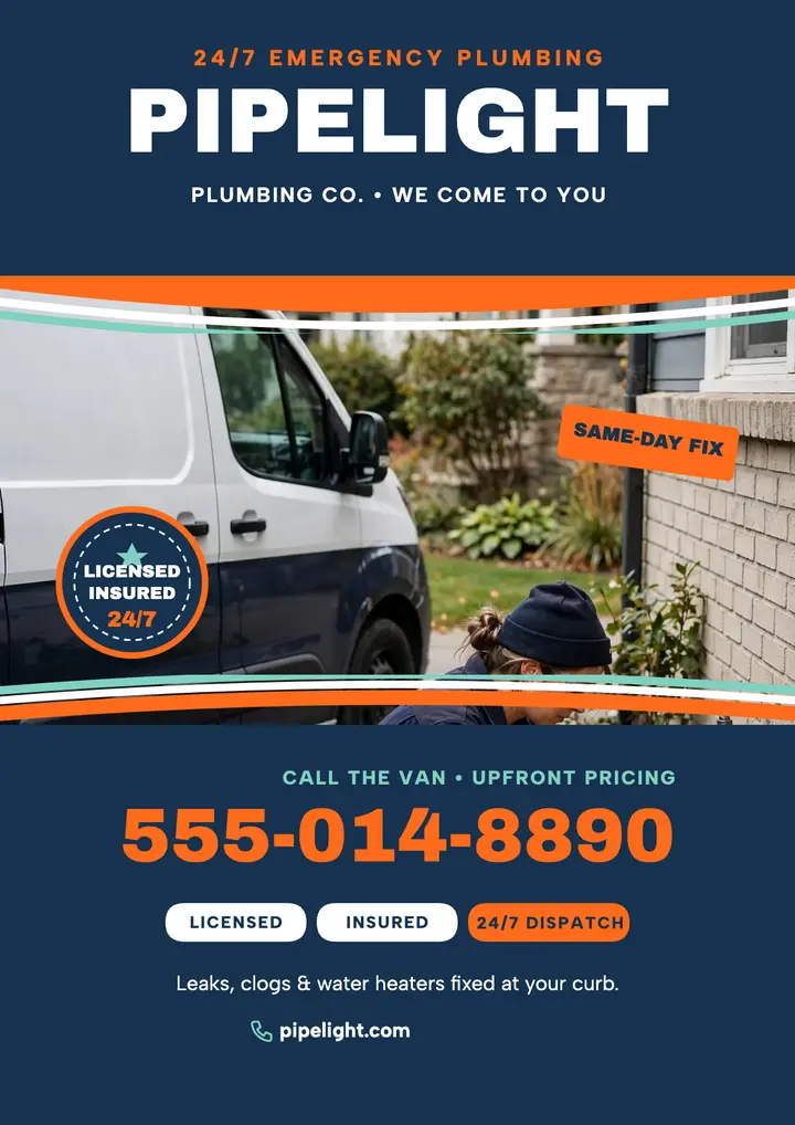 Pipelight van service flyer template