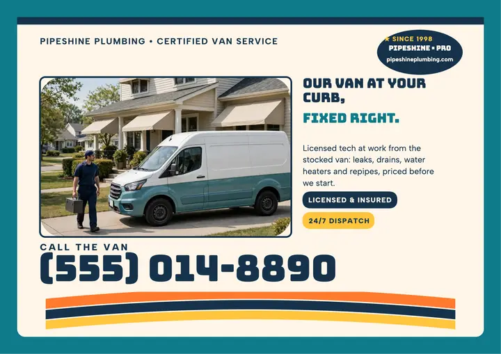 Pipeshine van service certificate: plumber service flyer template