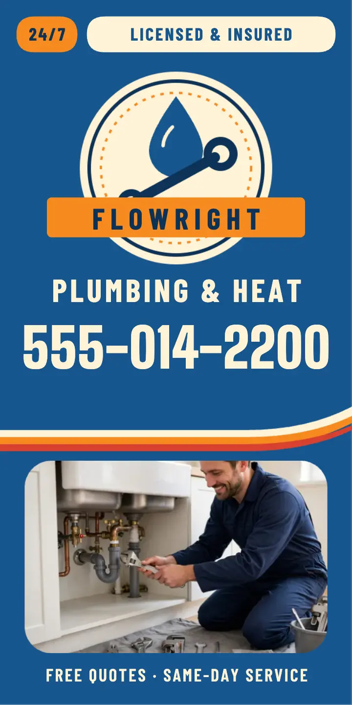 Flowright Plumbing & Heat van-side ad template