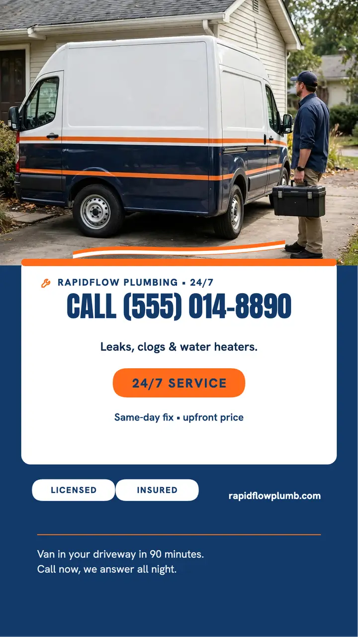 Rapidflow Plumbing van promo story template