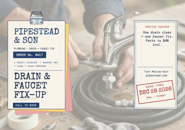 Pipestead plumbing docket voucher: plumber voucher template