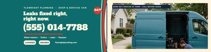 Flowright Plumbing van Etsy banner template
