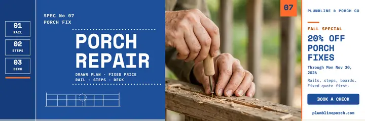 Plumbline porch repair blueprint header template