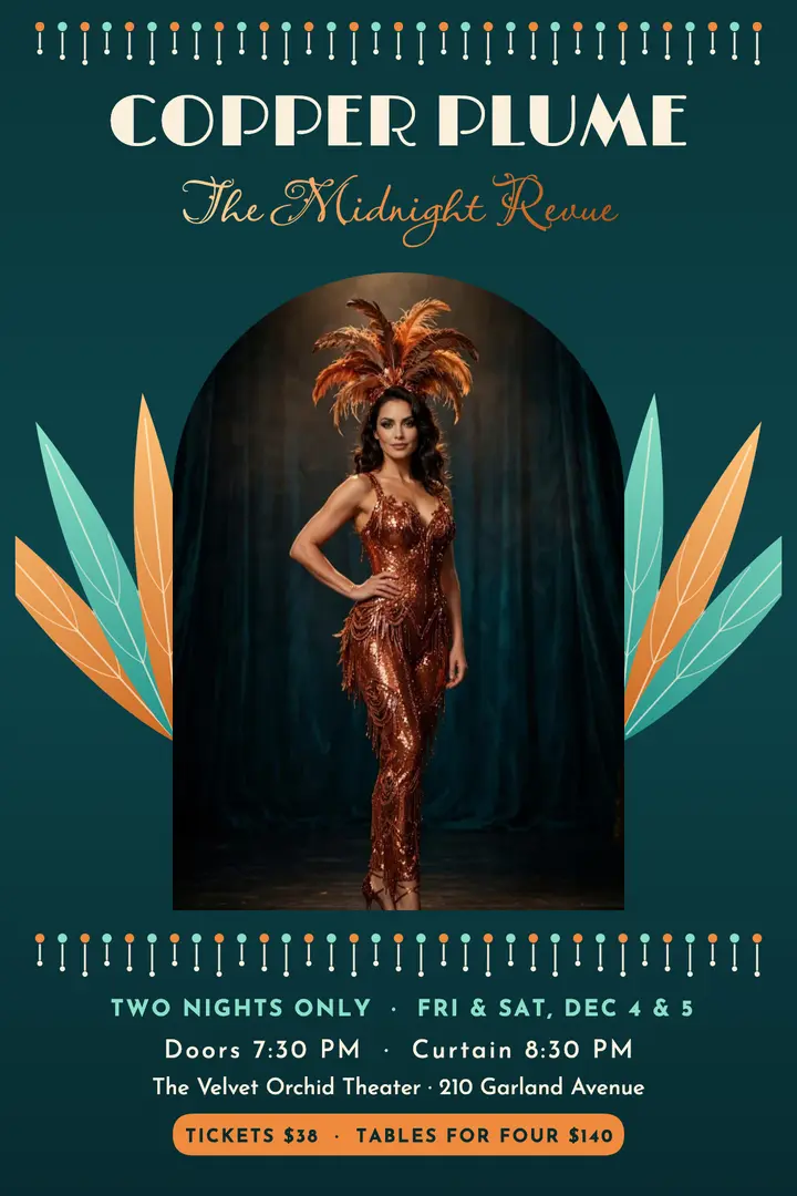 Copper Plume Revue night poster template