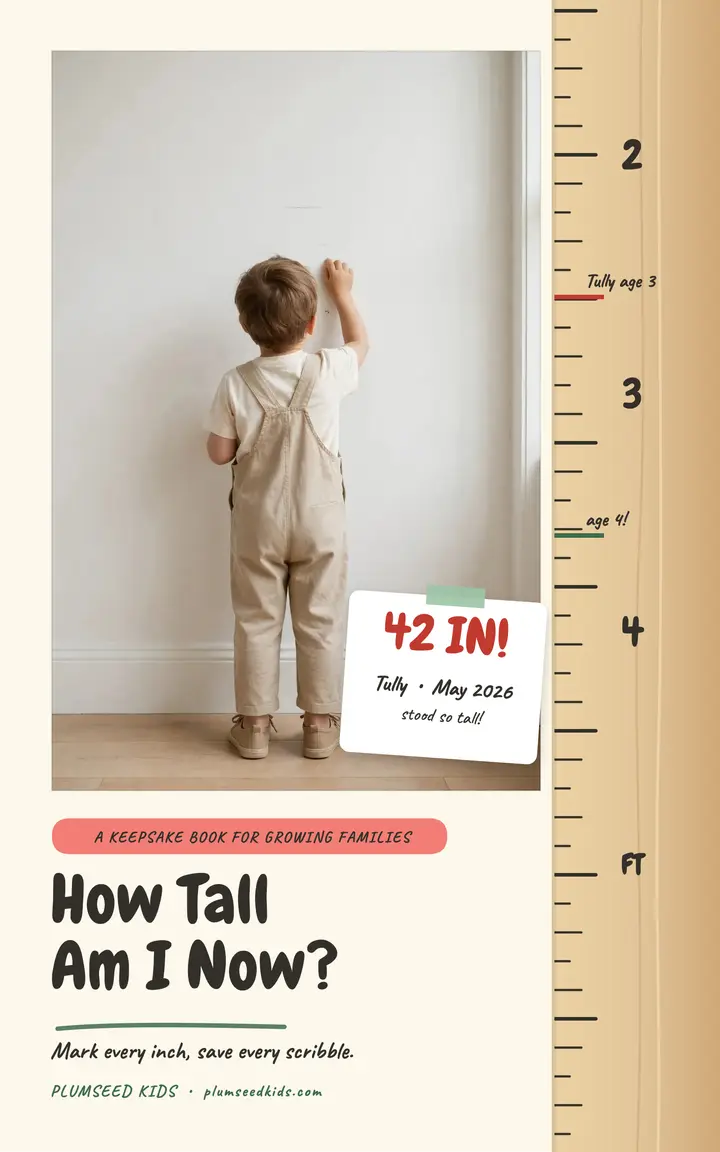 Plumseed height chart keepsake ebook template