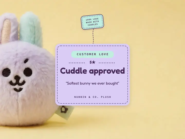 Nubbin & Co. cuddle approved review slide: customer review slide template