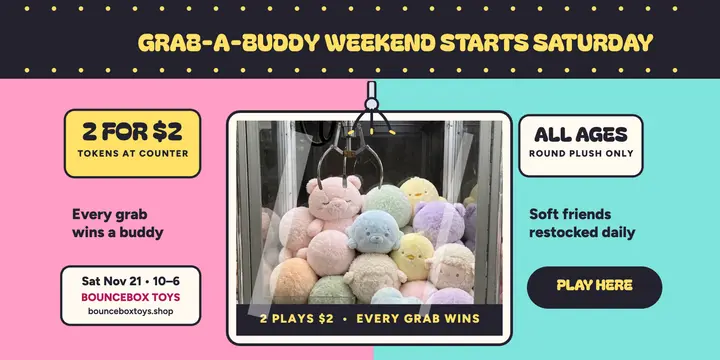 Bouncebox claw prize post, plush pile template