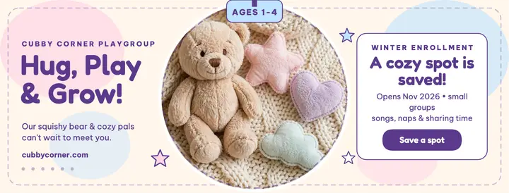 Cubby Corner plush playgroup cover template