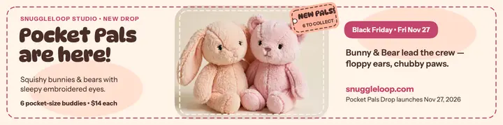 Snuggleloop Pocket Pals launch banner template