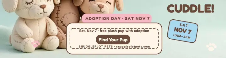 Snuggleplot Pets plush adoption billboard template