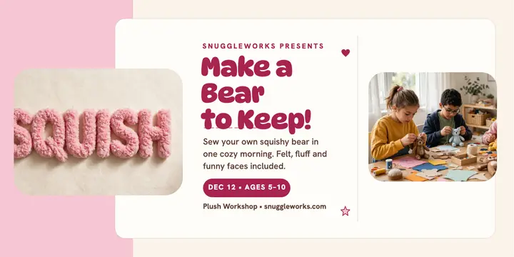 Snuggleworks plush bear workshop post template