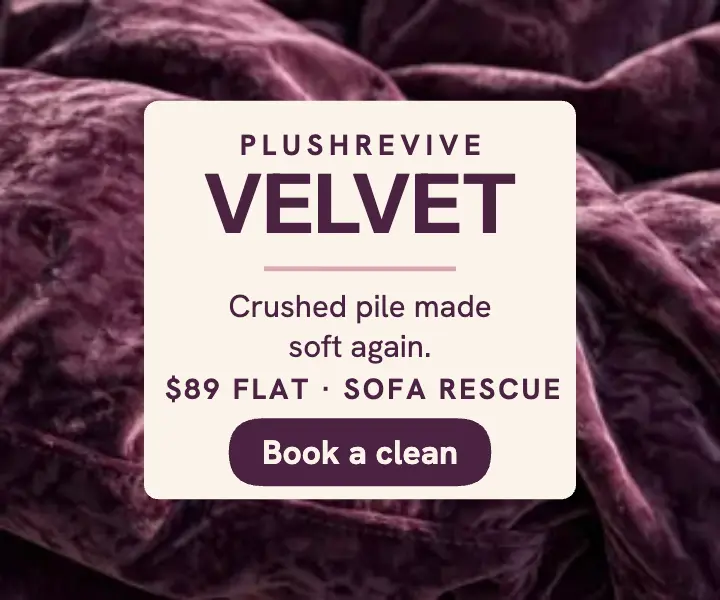 Plushrevive velvet sofa rescue ad template