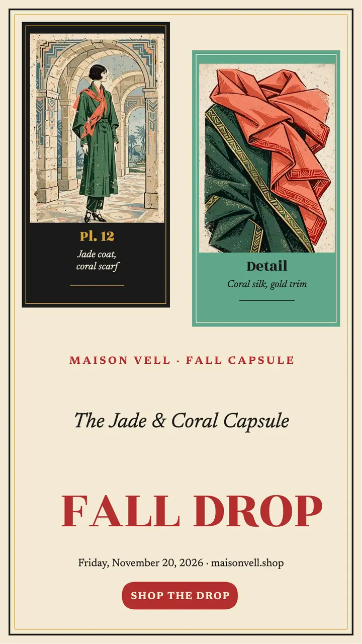 Maison Vell fall drop pochoir story template