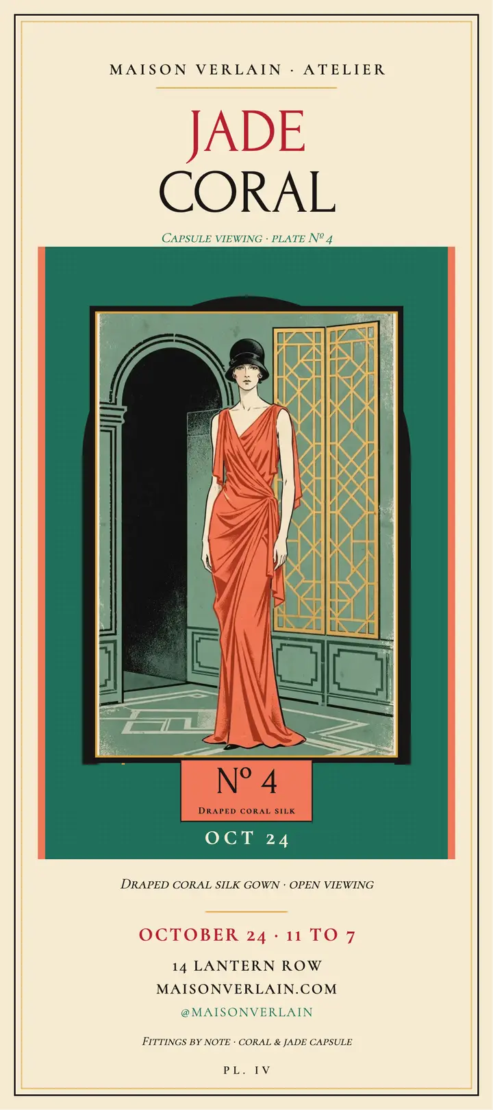 Maison Verlain jade coral viewing card template