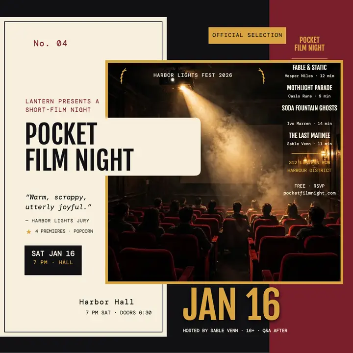 Lantern Pocket short film night post template