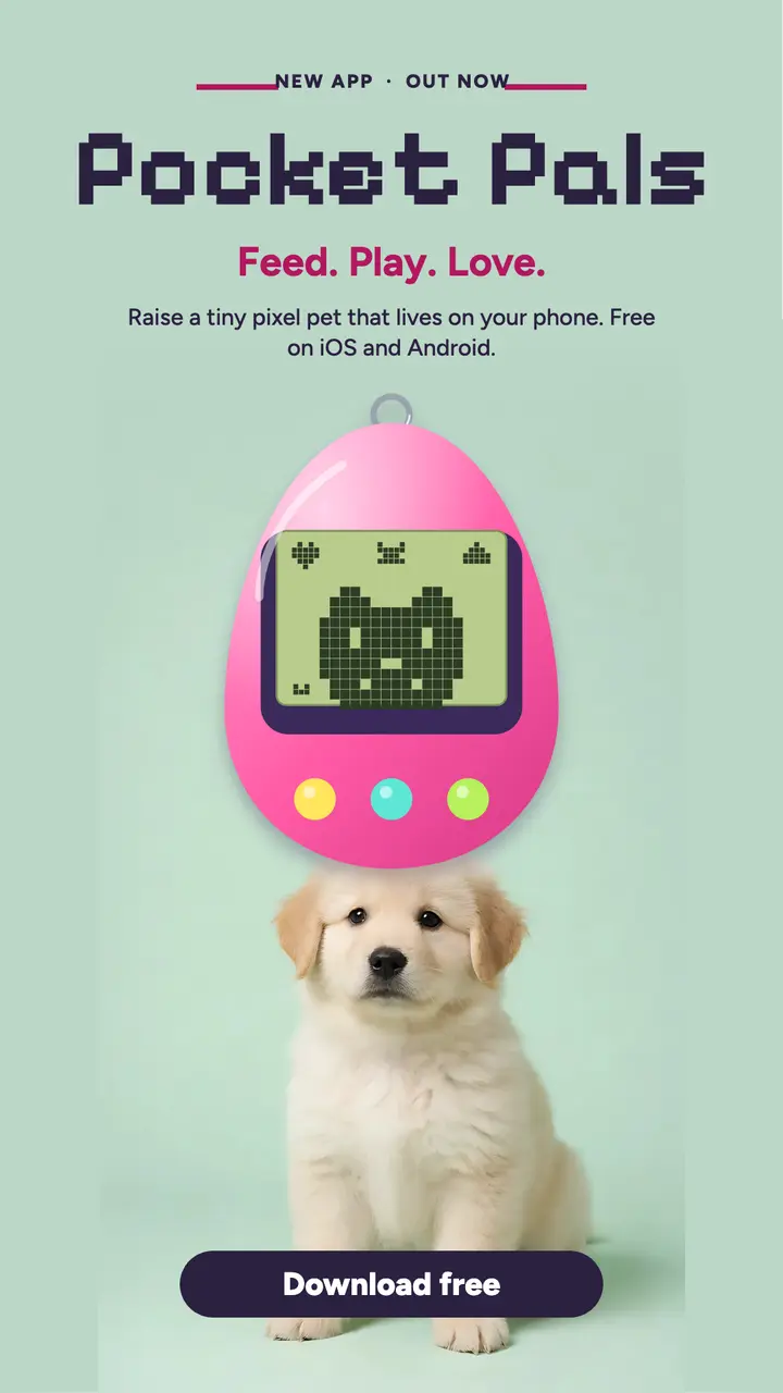 Pocket Pals virtual pet app launch story: virtual pet app launch story template