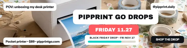 Pipprint Go pocket printer drop billboard template