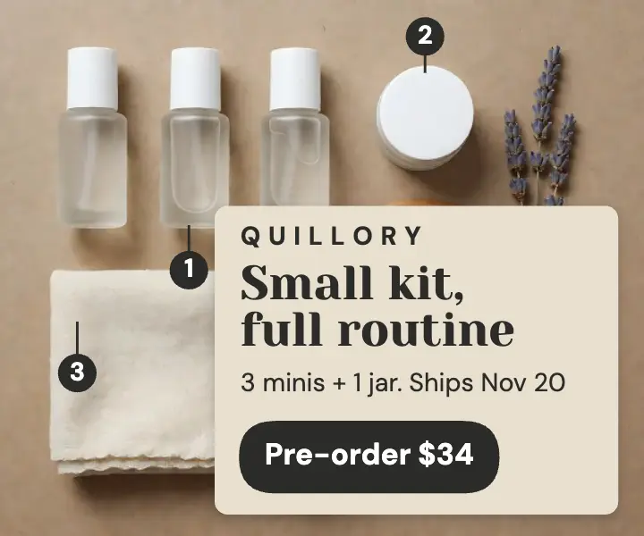 Pocket skincare kit knolling ad template