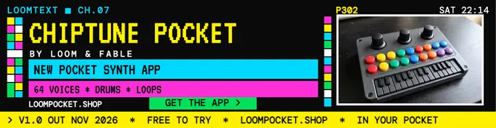 Chiptune Pocket teletext billboard template