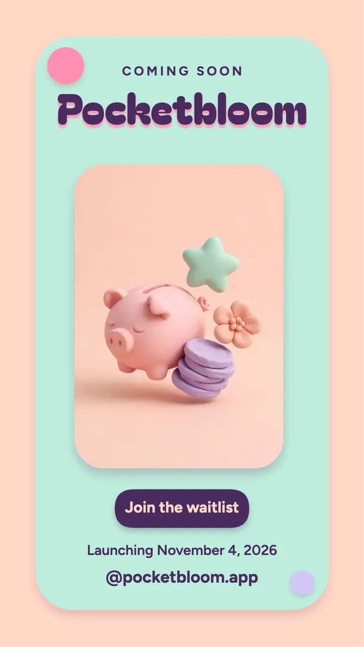 Pocketbloom app launch waitlist story: app launch story template