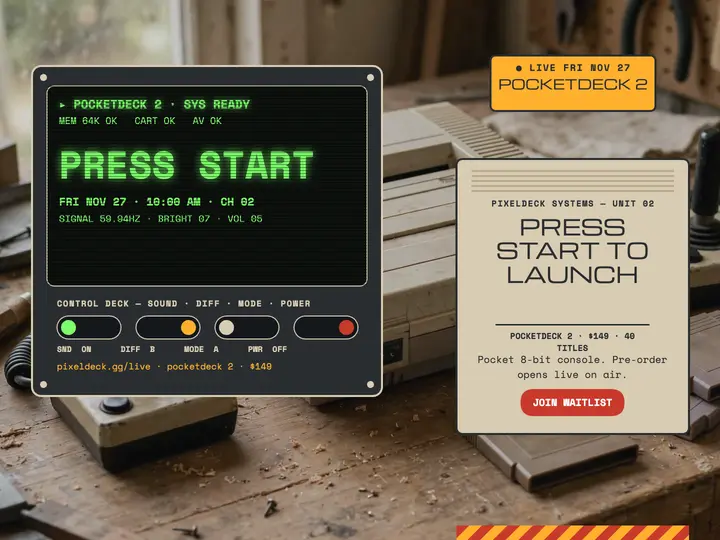 Pocketdeck 2 console launch slide: console launch slide template