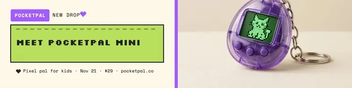 Pocketpal Mini launch banner, virtual pet: virtual pet launch banner template