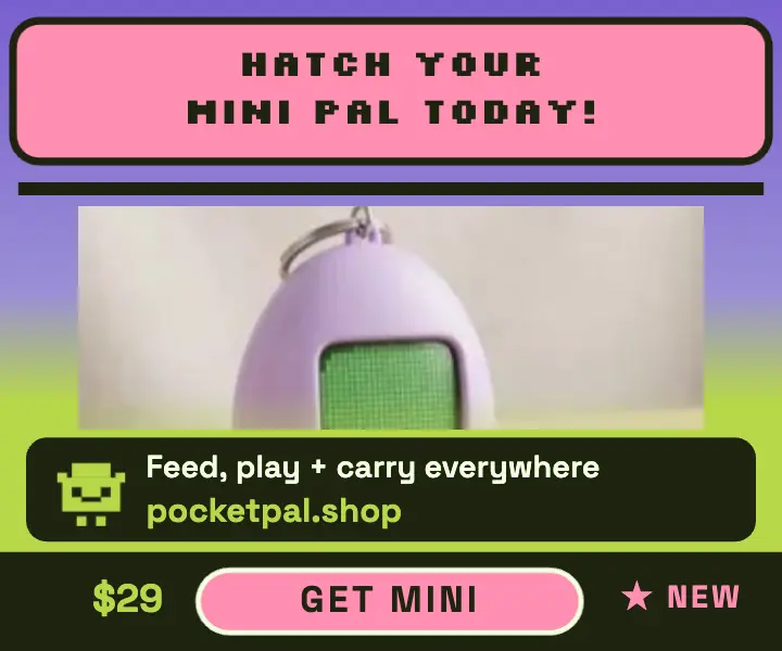 Pocketpal Mini virtual pet launch ad template