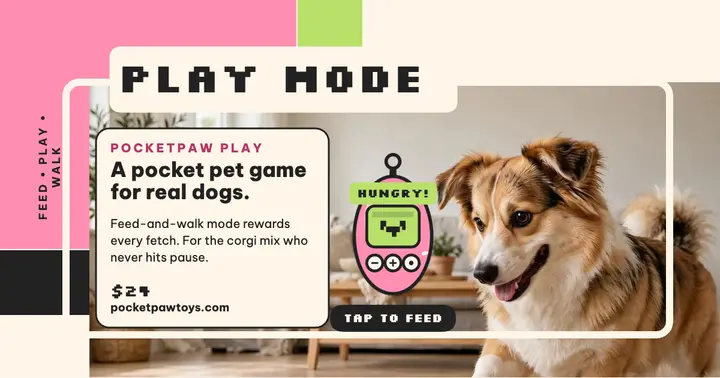 Pocketpaw Play interactive toy facebook post template