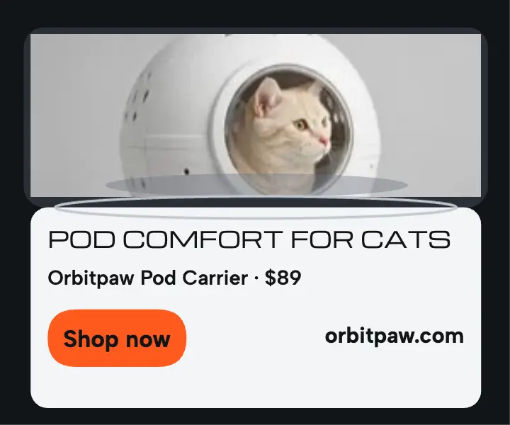 Orbitpaw pod carrier ad: pet carrier ad template