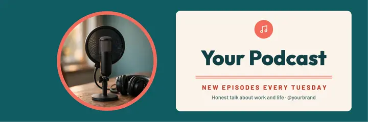 Teal podcast header template