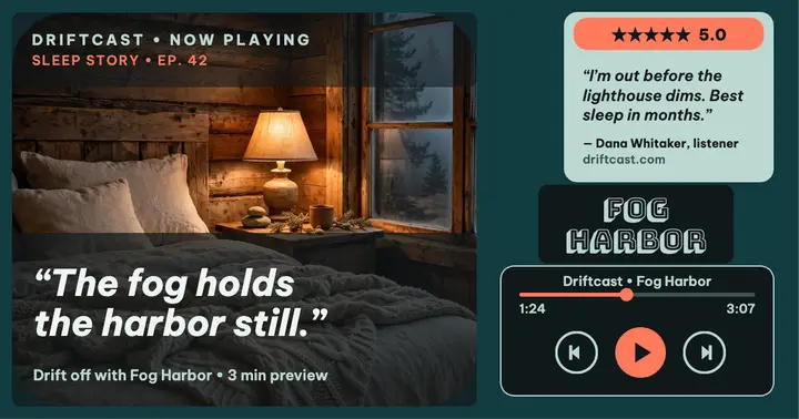 Driftcast sleep story review player card template